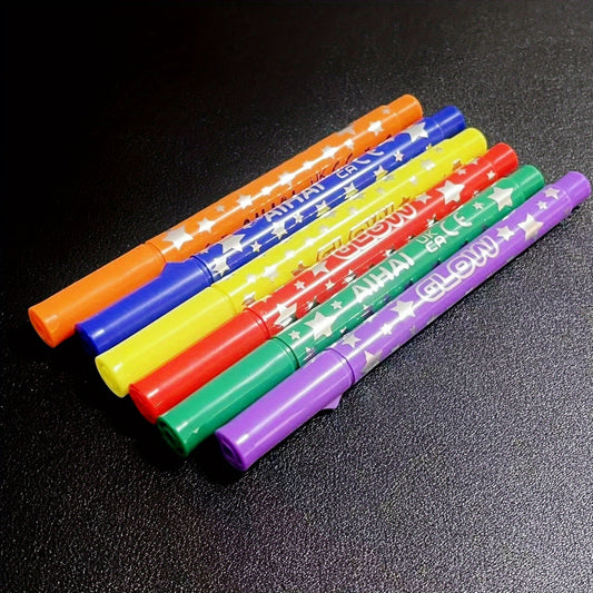 6 Colors Glow In The Dark Neon Highlighter Pens