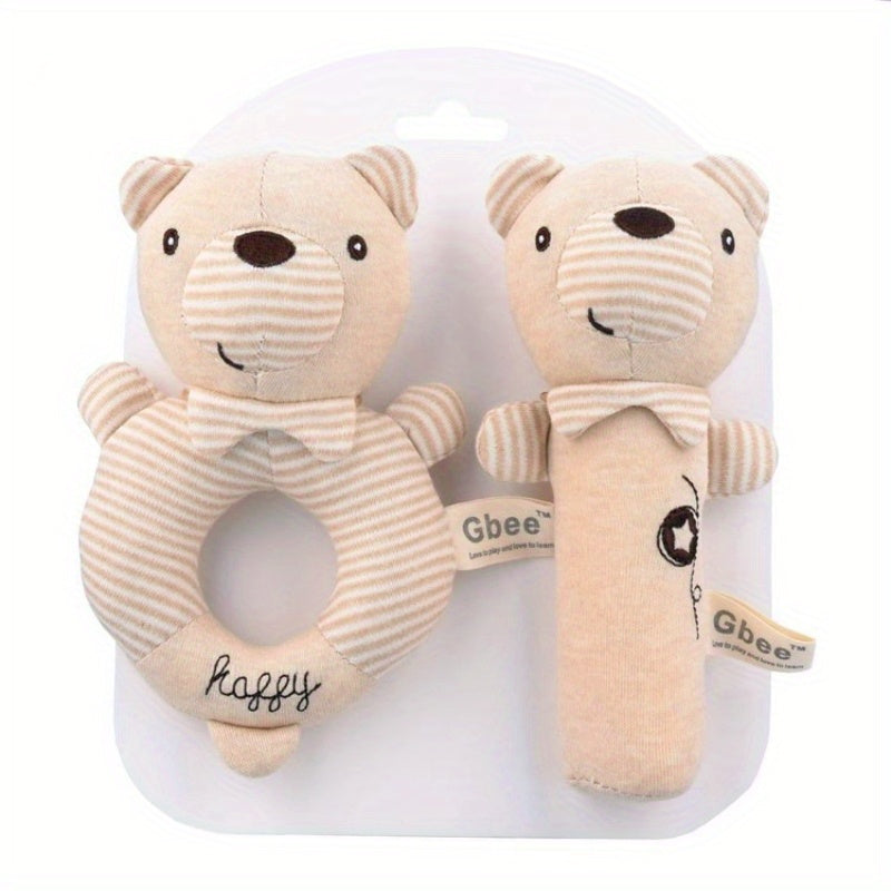 Organic Cotton Hand Rattle Stick Baby Soothing Rattle Toy