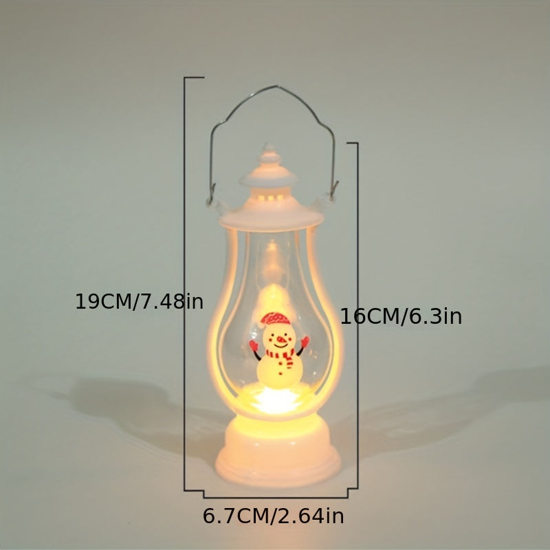 Vintage Santa Snowman Deer Lantern LED Night Light for Parties