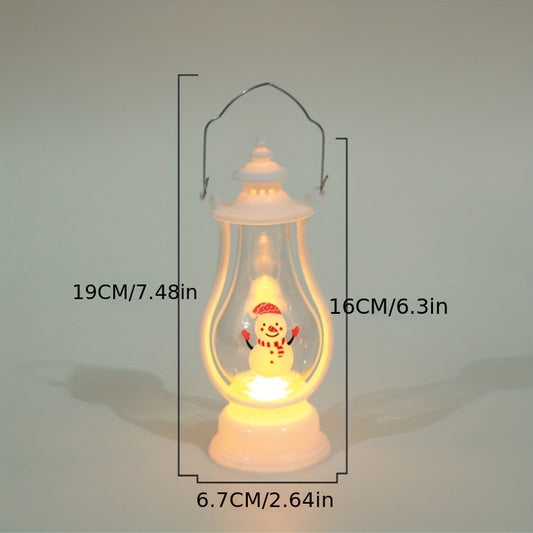 Vintage Santa Snowman Deer Lantern LED Night Light for Parties