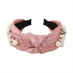 Faux Pearl Headband Knotted Cross Hair Hoop Hair Accessories For Women Girls