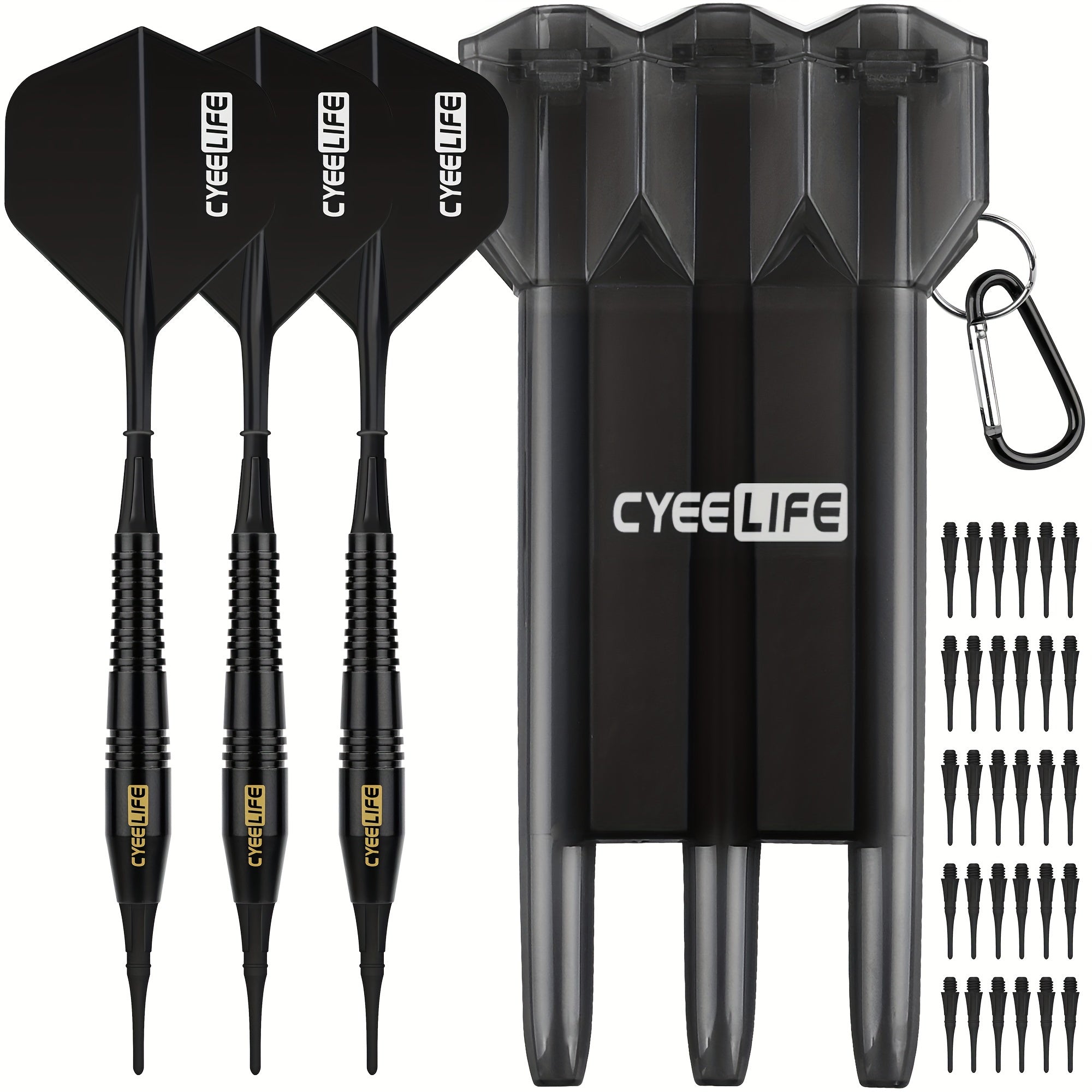 CyeeLife 18g Soft Tip Darts Set with Carry Case & 30 Extra Points