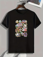 Men's Doodle Pattern T-shirt for Halloween