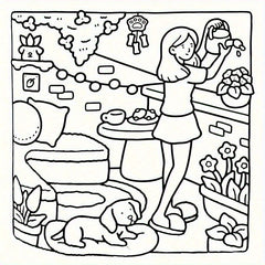 Healing Home Coloring Book for Adults - Cozy Patterns and Hand Painted Artwork