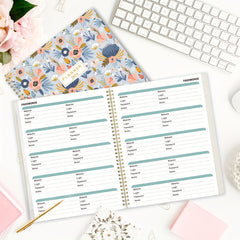 2022 Monthly Planner A4 Jan-Dec, Tabs, Wire Biding, 12 Months, Flower Design