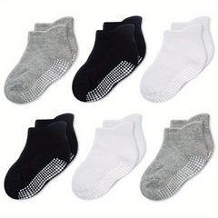 12 Pairs Non Slip Socks With Grippers Ankle Style for Kids
