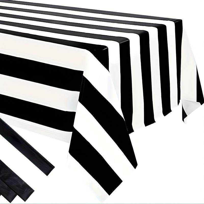 3pcs Waterproof Striped Tablecloth for Dining Camping Picnic Decor
