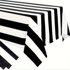 3pcs Waterproof Striped Tablecloth for Dining Camping Picnic Decor