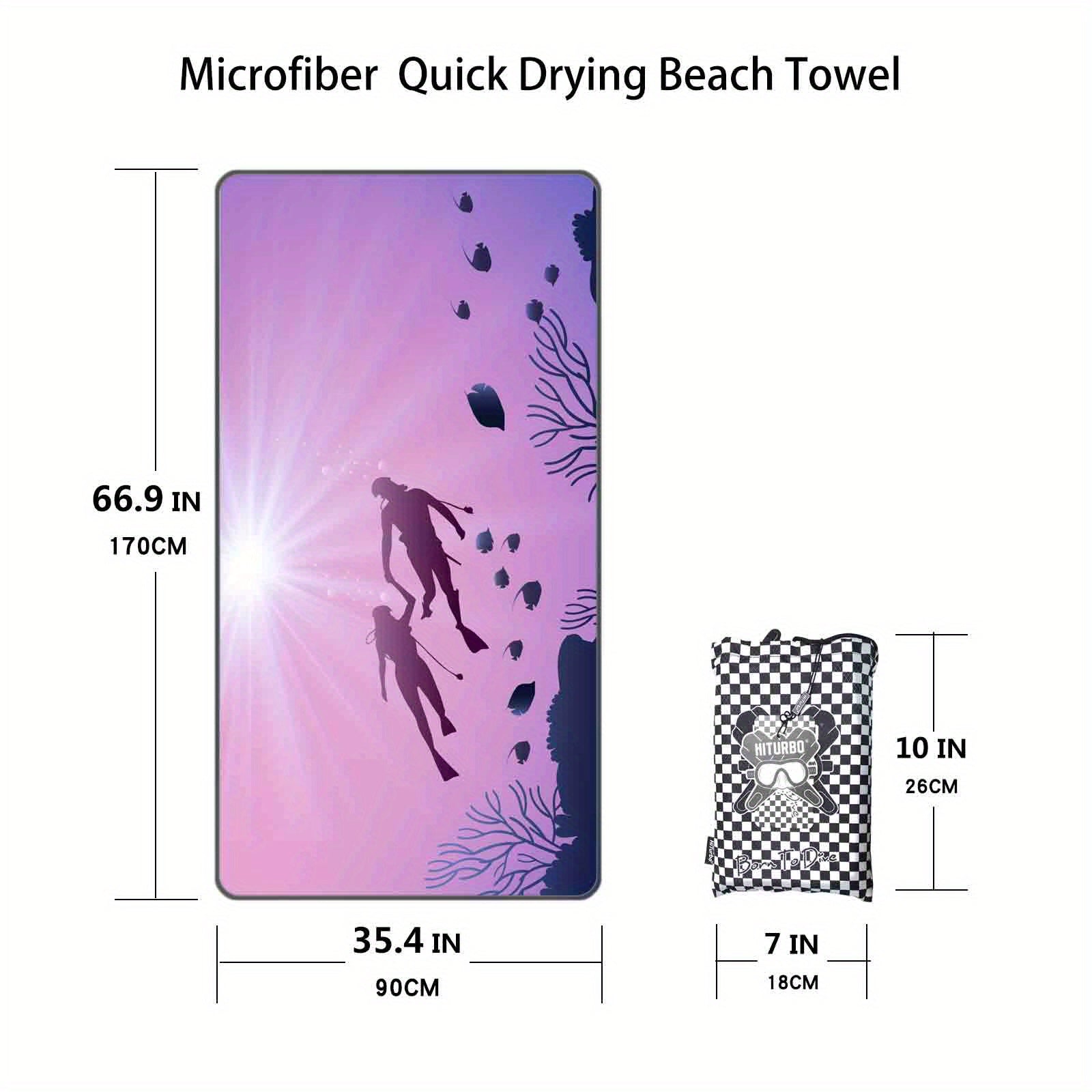 Turbo Microfiber Beach Towel Quick Drying Sand Proof Swim Towel