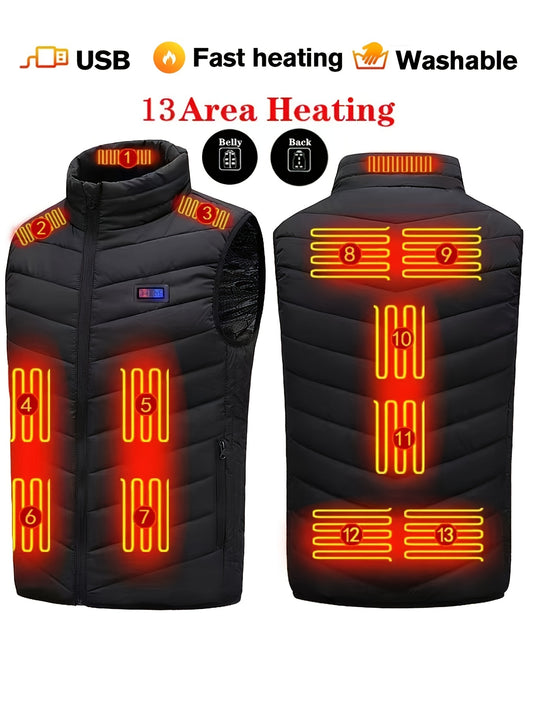 Men's 13 Areas Stand Collar Smart Heating Vest