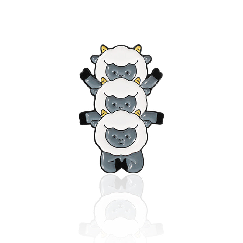 Sheep & Shark Brooch Pin Christmas