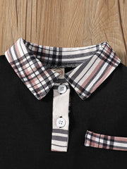 Boys Plaid Outfit Shorts & Polo Shirt Casual Summer Kids Clothes