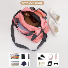 Versatile Sports Duffel Bag with Shoe Compartment and Wet Dry Pocket