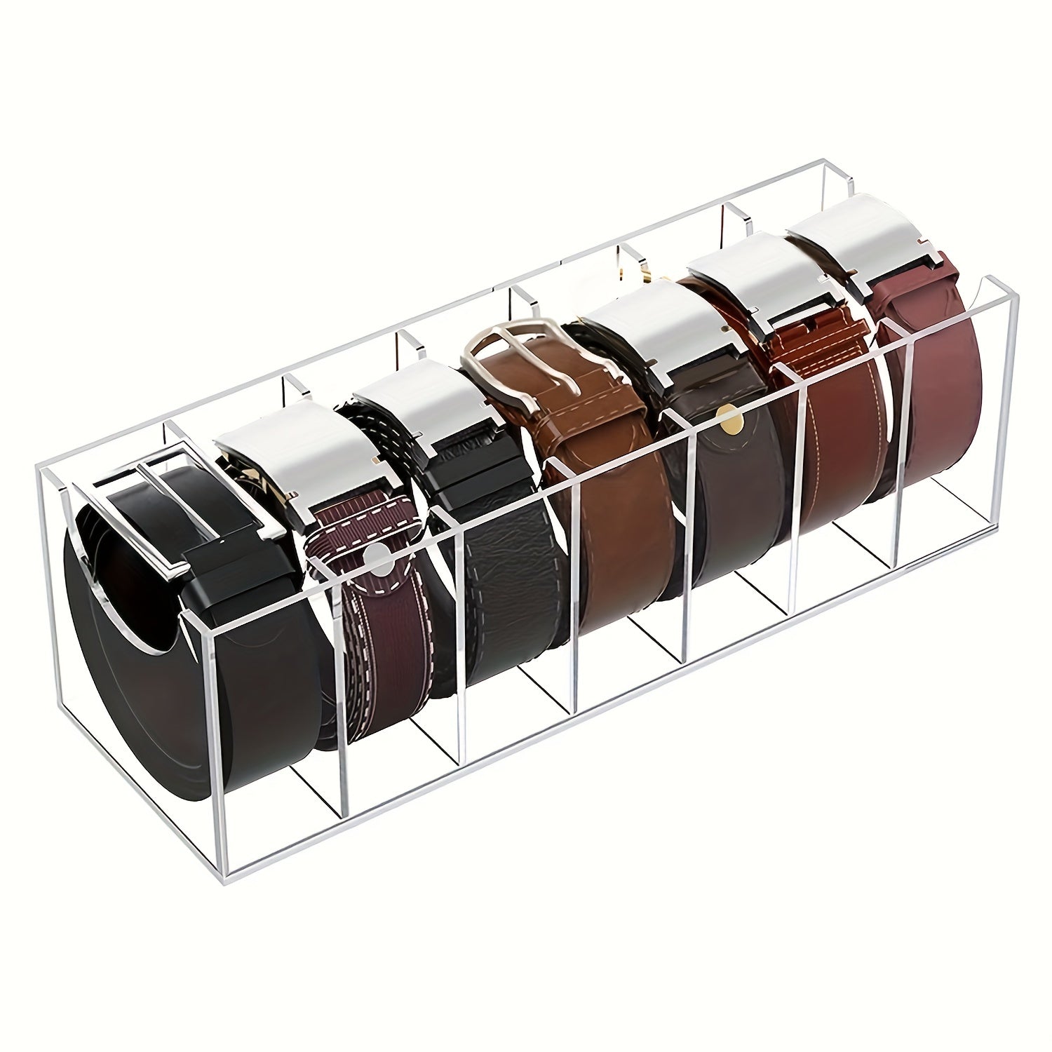 Acrylic Storage Box Belt Organizer Desk Decor Room Kitchen Bathroom Bedroom