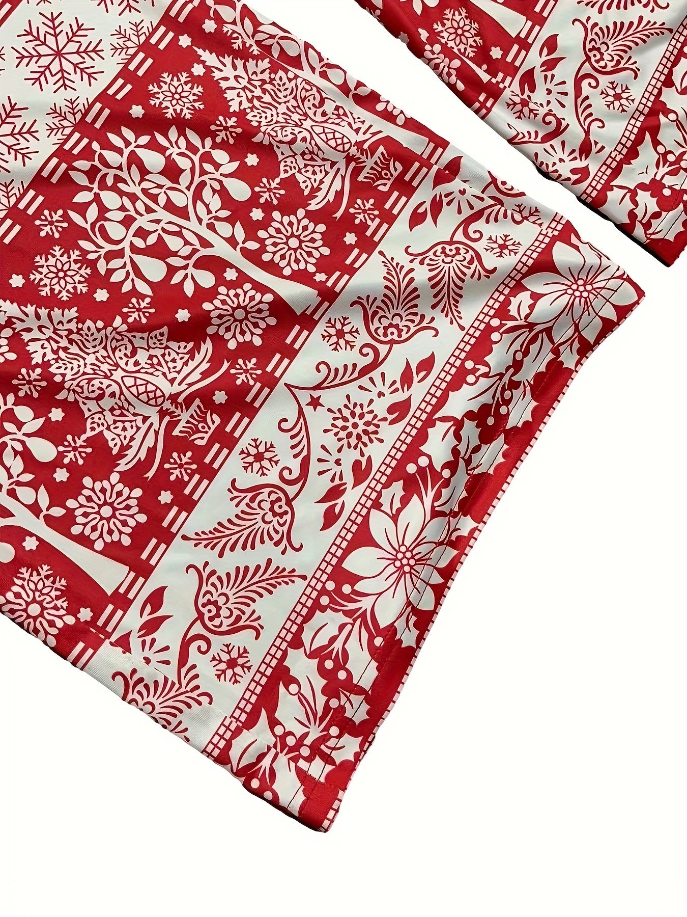  Boho Pants Women's Plus Allover Print Wide Leg Trousers