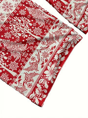  Boho Pants Women's Plus Allover Print Wide Leg Trousers