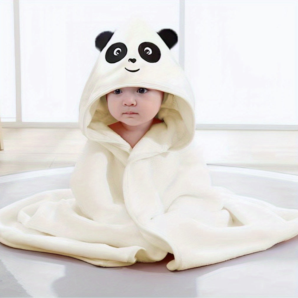 High Big Panda Koala Embroidered Coral Fleece Baby Hooded Bath Towel