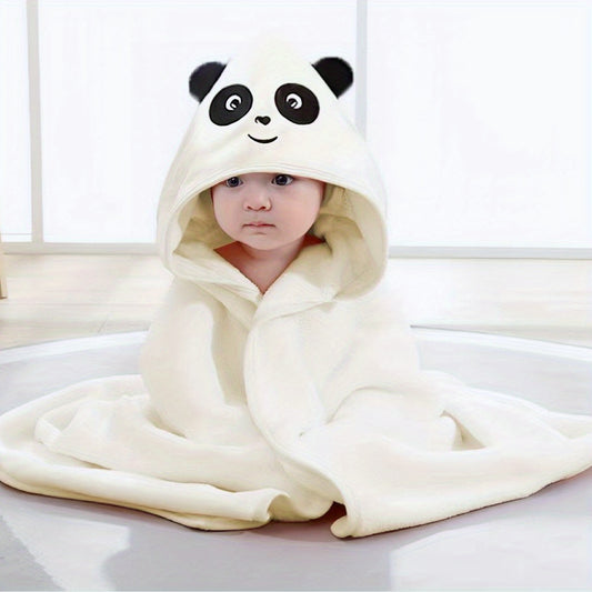 High Big Panda Koala Embroidered Coral Fleece Baby Hooded Bath Towel