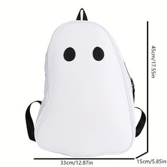Ghost Shape Large Capacity Backpack PU Leather Textured School Backpack