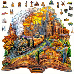 Train Town Wooden Puzzle Animal Toy for Ages 3