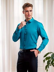 Men's Non Iron Shirt Top Long Sleeve Solid Business