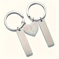 Heart Shaped Puzzle Stainless Steel Keychains
