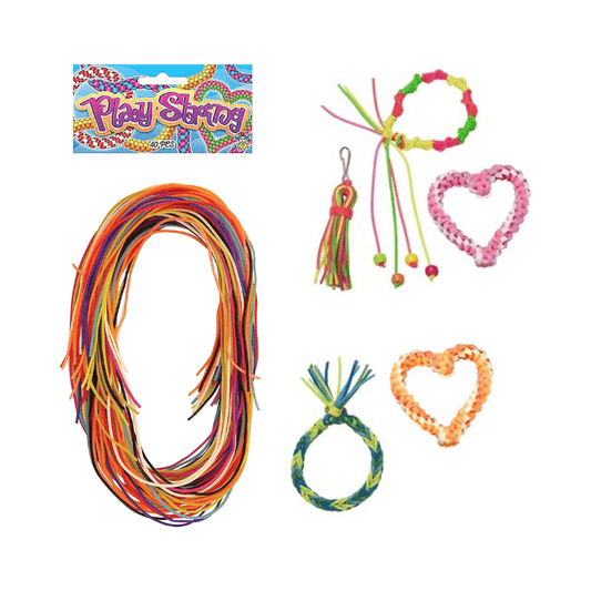 40 Coloured Scoobies Play String for Crafts and Friendship Bracelets