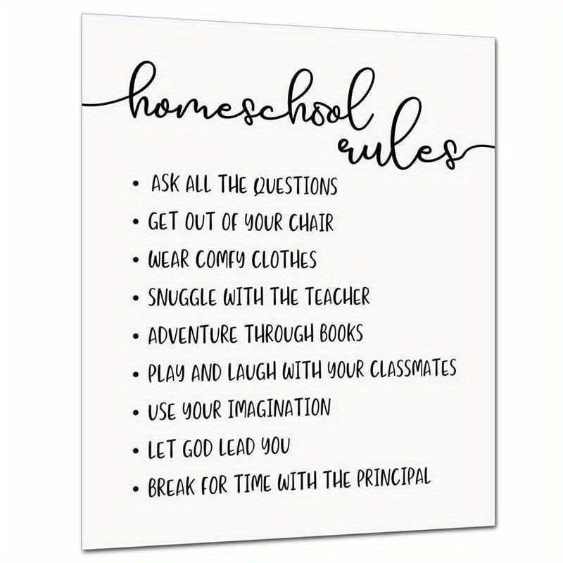 Home Rules Wall Decor - Child Wall Art Decoration - Wall Hanging 20 x 25 cm