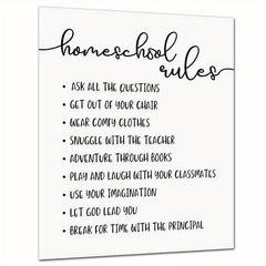 Home Rules Wall Decor - Child Wall Art Decoration - Wall Hanging 20 x 25 cm