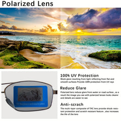 Polarized Sports Sunglasses Metal Frame UV Protection Summer Sunglasses
