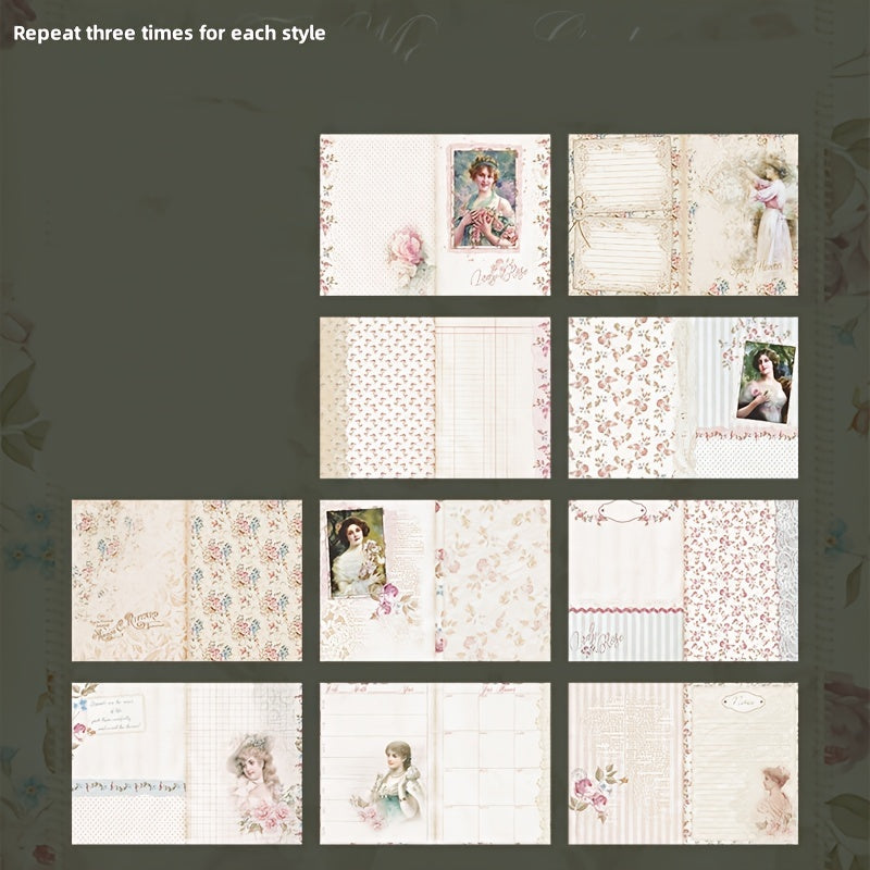30pcs Manor Maiden Series Large Size Character Notebook for Students
