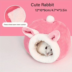 Rabbit Ear Patterned Hamster Bed - Keep Your Pet Warm and Comfy