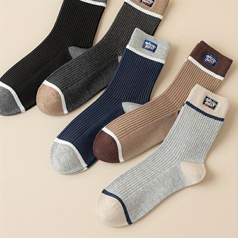 Men's Business Socks Mid Calf Sweat Absorbing Anti Odor Sports Socks