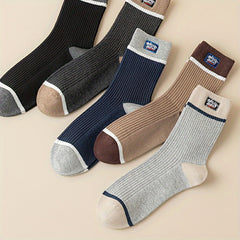 Men's Business Socks Mid Calf Sweat Absorbing Anti Odor Sports Socks