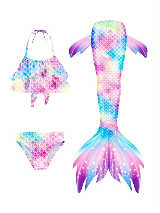Toddler Girls Fish Scale Bikini Swimsuit Set
