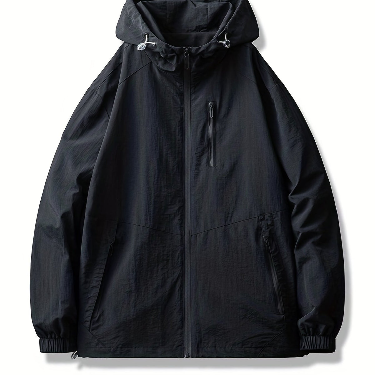 Men's Lightweight Hooded Windbreaker Jacket Zip Up Coat