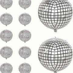 2pcs Disco Ball Balloons Metallic Mirror Balloon Dance Party Decor