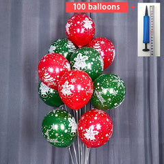 Christmas Latex Balloon Set With Balloon Pump