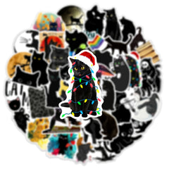 50 Cartoon Cat Doodle Stickers for Laptop Phone Stationery