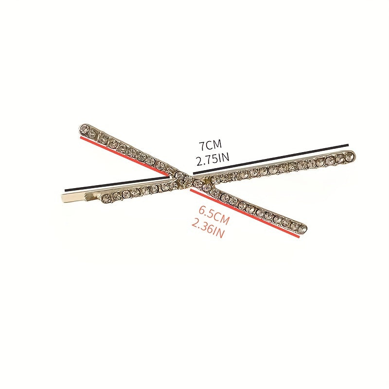 Rhinestone Barrette Hair Clip Set for Women Girls