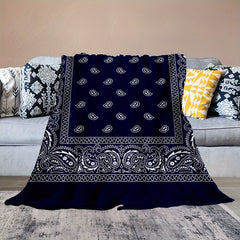 Boho Style Flannel Blanket Lightweight & Warm for Couch Sofa Bedroom Camping