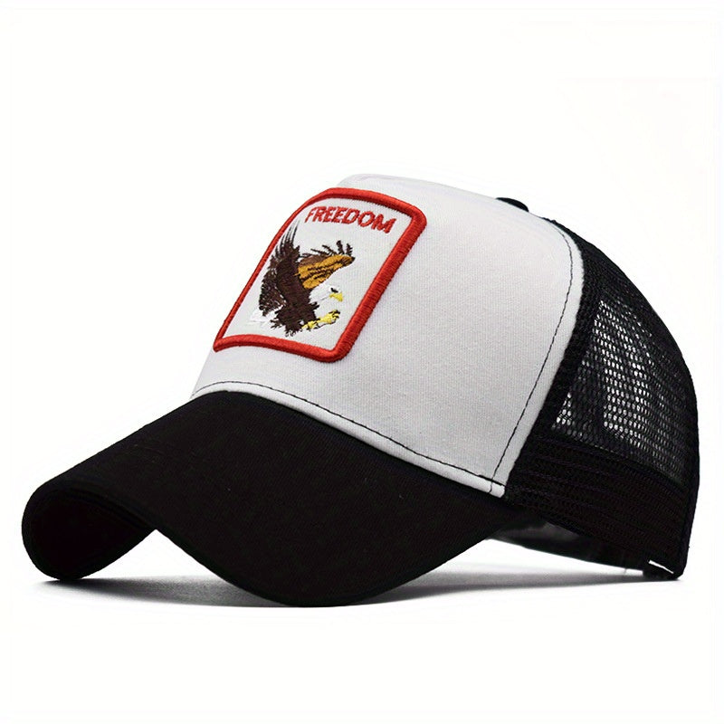 FREEDOM Eagle Trucker Hat Mesh Baseball Cap Adjustable Sunshade Dad Hat