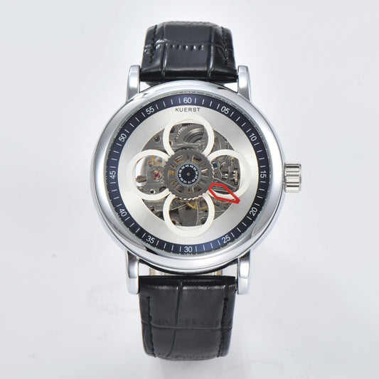 KUERST Butterfly Double Snap Automatic Mechanical Watch Waterproof Four Leaf Fac