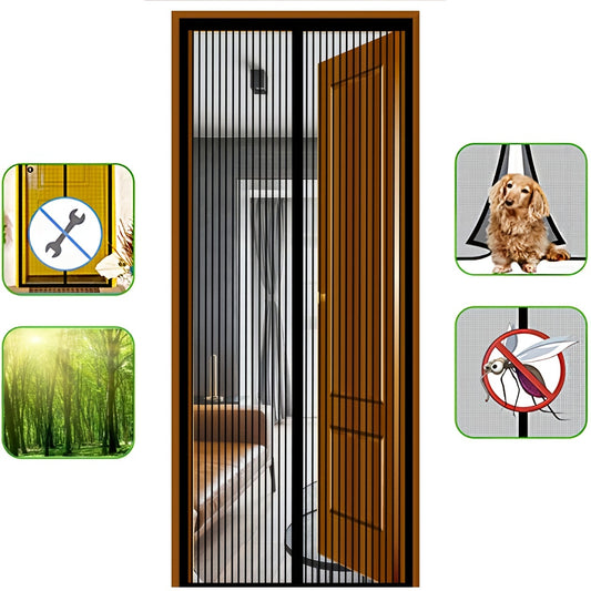 Magnetic Screen Door 38 x 83 - Keep Bugs Out, Pets & Kids In