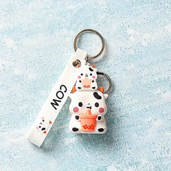 Creative Pop Cow Keychain For Men Gift For Backpack