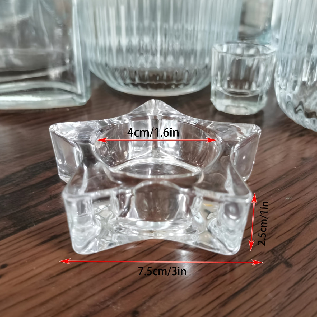 Transparent Glass Candle Holder, Various Shapes