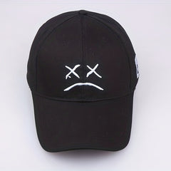 Crying Face Embroidered Baseball Cap Outdoor Sunscreen Peaked Cap