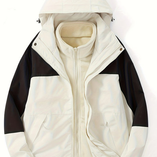 Men's Waterproof Active Jacket Hooded Stand Collar
