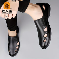 Men's Leather Hiking Sandals Non Slip Beach Water Shoes