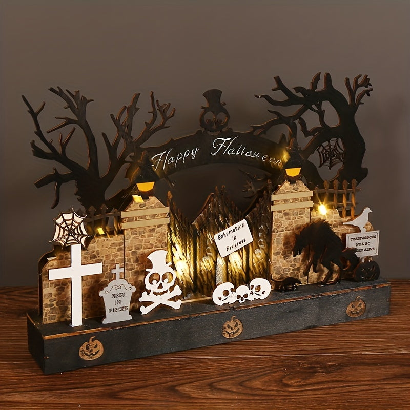 Halloween Wooden Ghost Cemetery Decoration